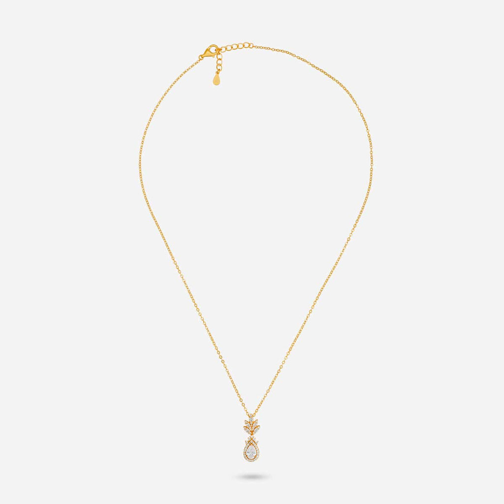 Silver Chain Pendant Earring Set 92.5 Silver Pendant With Chain and Earring Set 191360