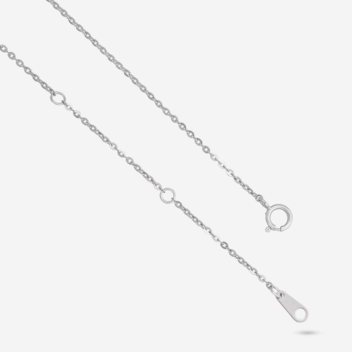 Silver Chain Pendant Earring Set 92.5 Silver Pendant With Chain and Earring Set 191387