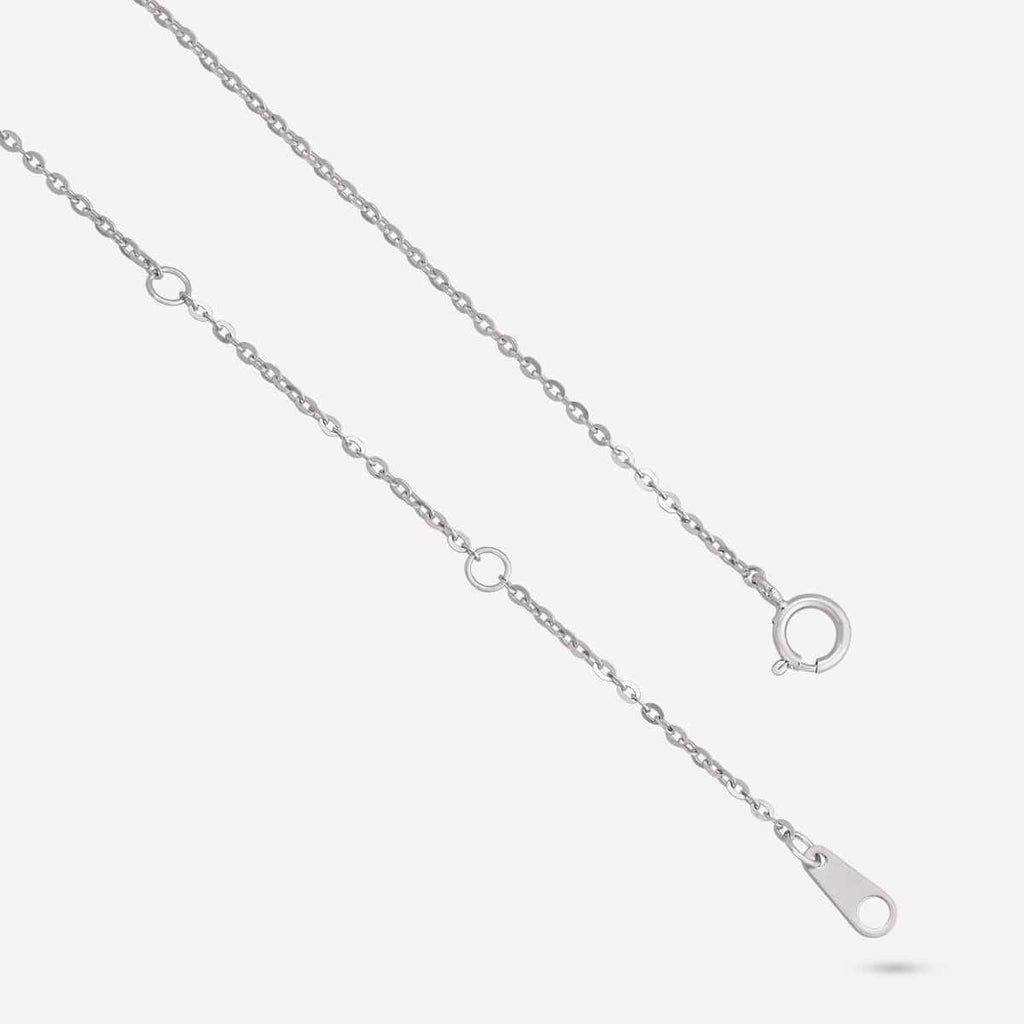 Silver Chain Pendant Earring Set 92.5 Silver Pendant With Chain and Earring Set 191387