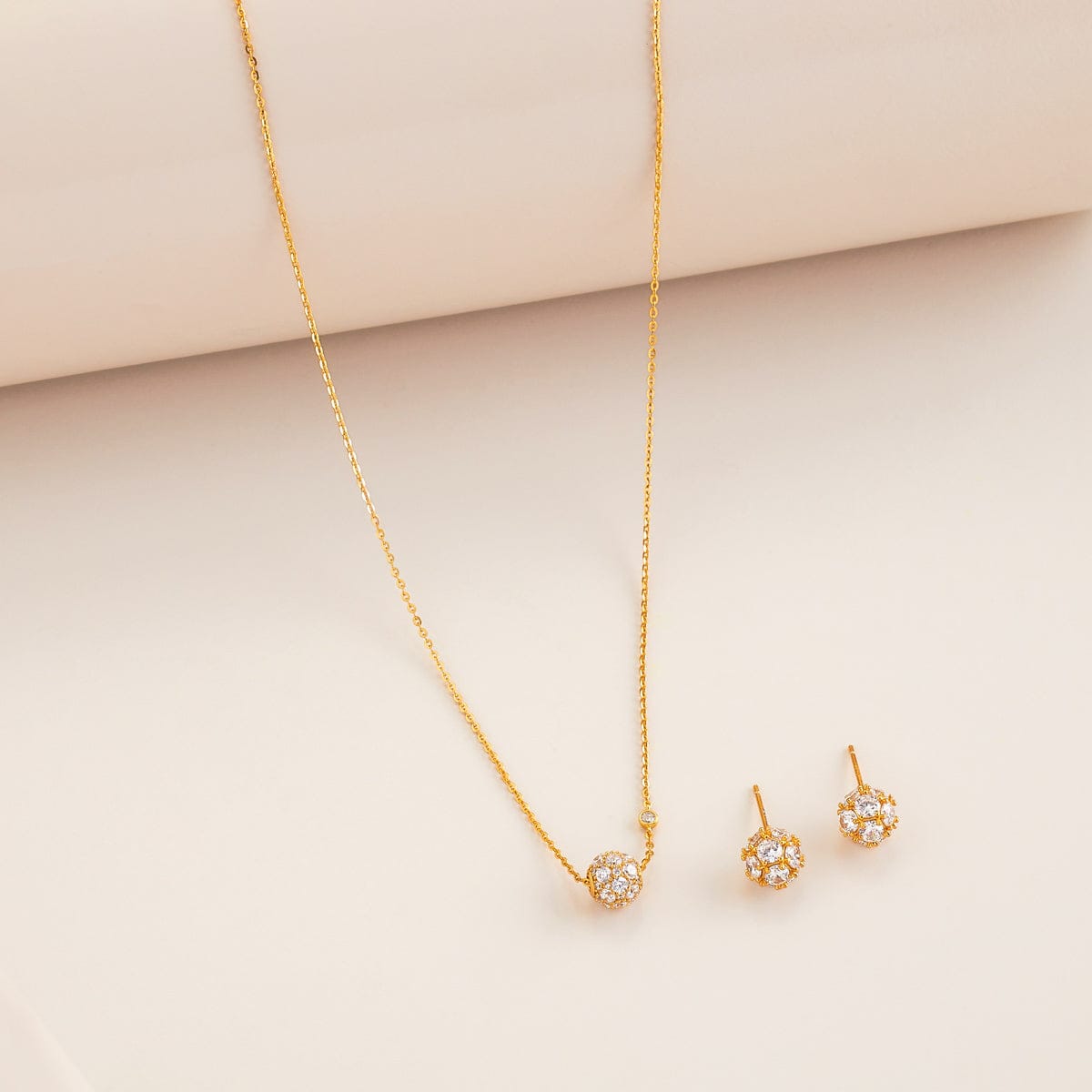 Silver Chain Pendant Earring Set 92.5 Silver Pendant With Chain and Earring Set 191387