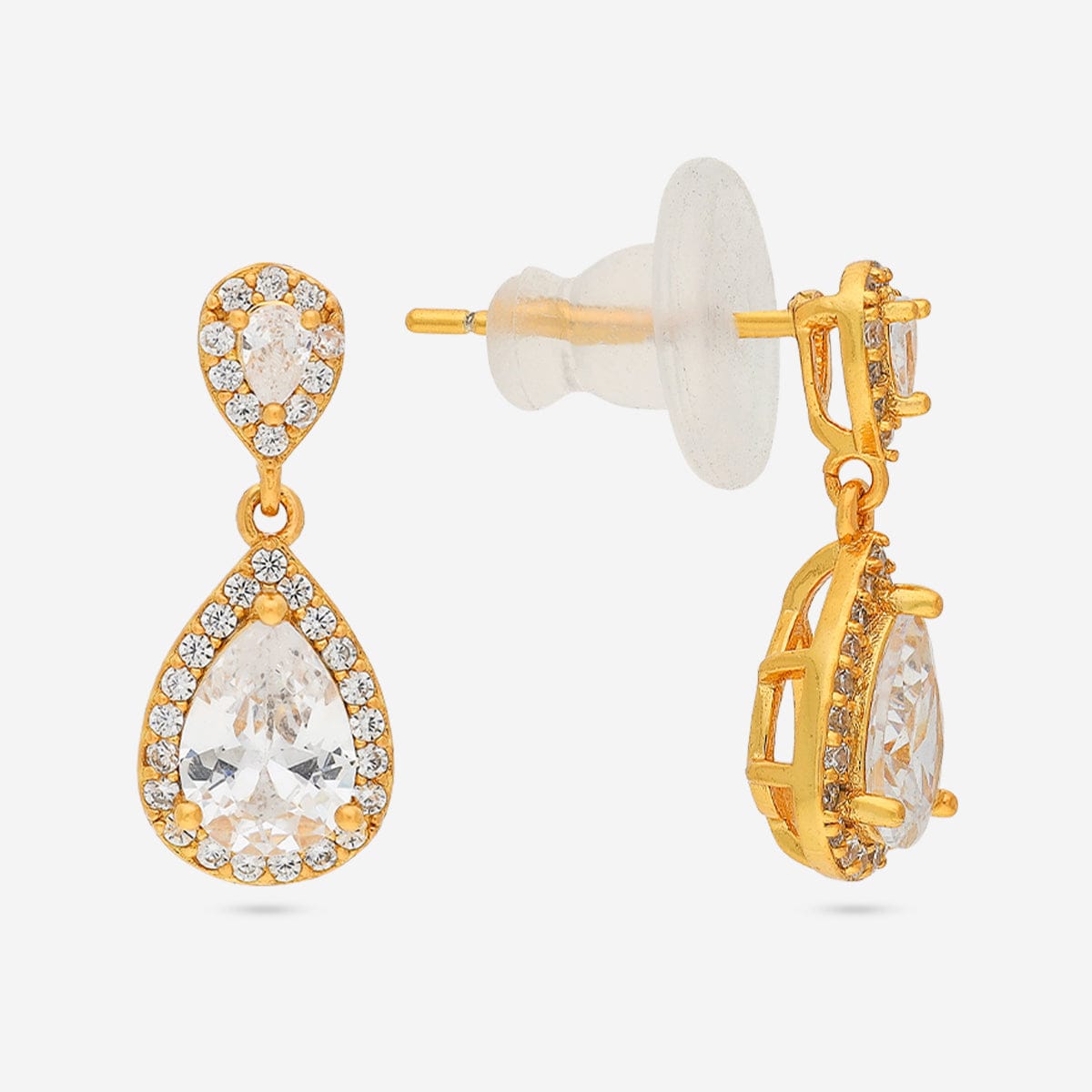 Silver Chain Pendant Earring Set 92.5 Silver Pendant With Chain and Earring Set 191388