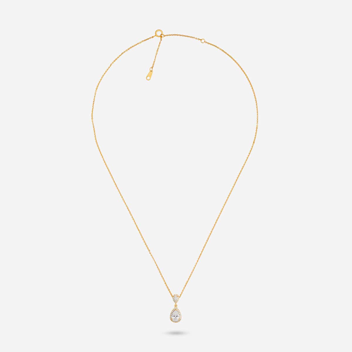 Silver Chain Pendant Earring Set 92.5 Silver Pendant With Chain and Earring Set 191388