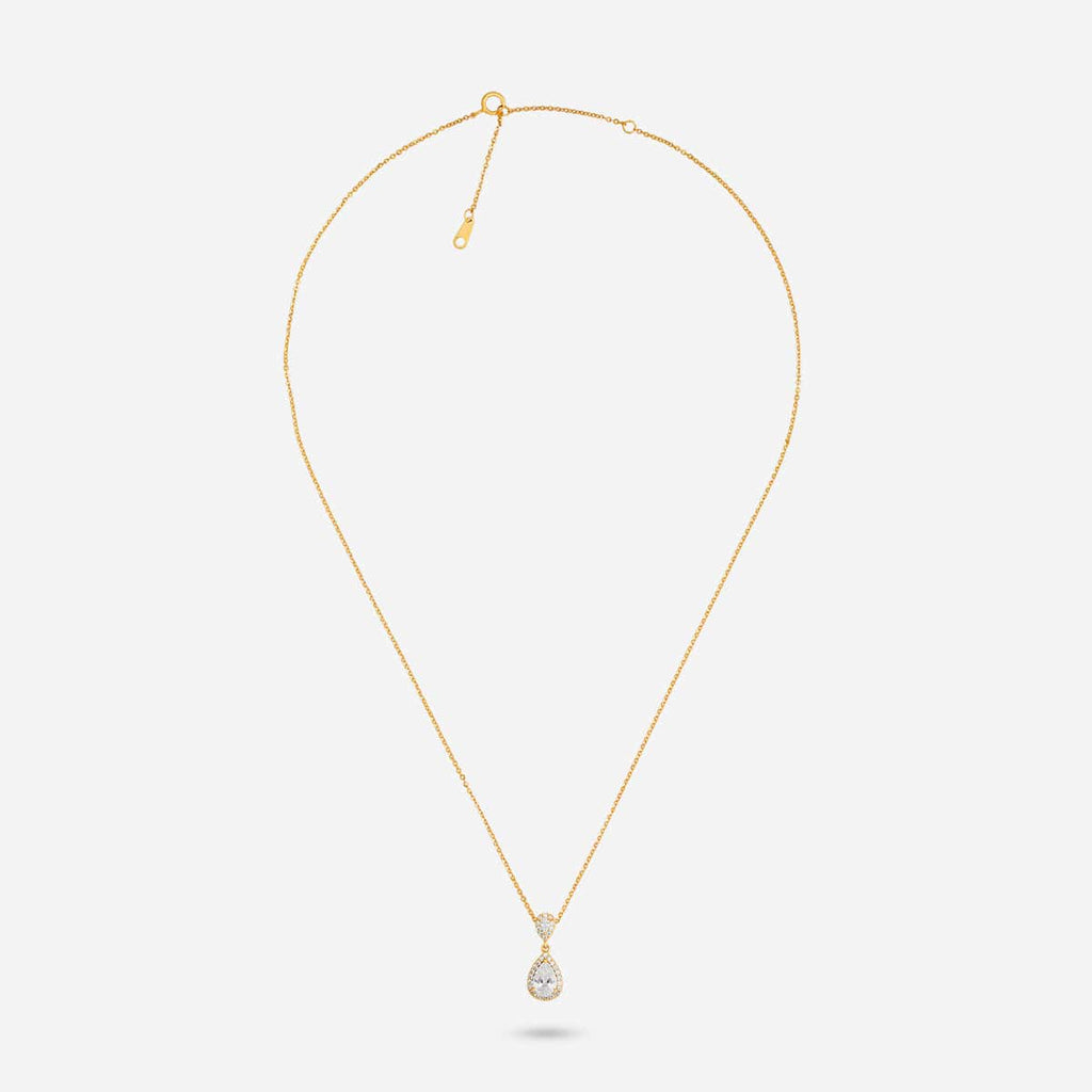 Silver Chain Pendant Earring Set 92.5 Silver Pendant With Chain and Earring Set 191388