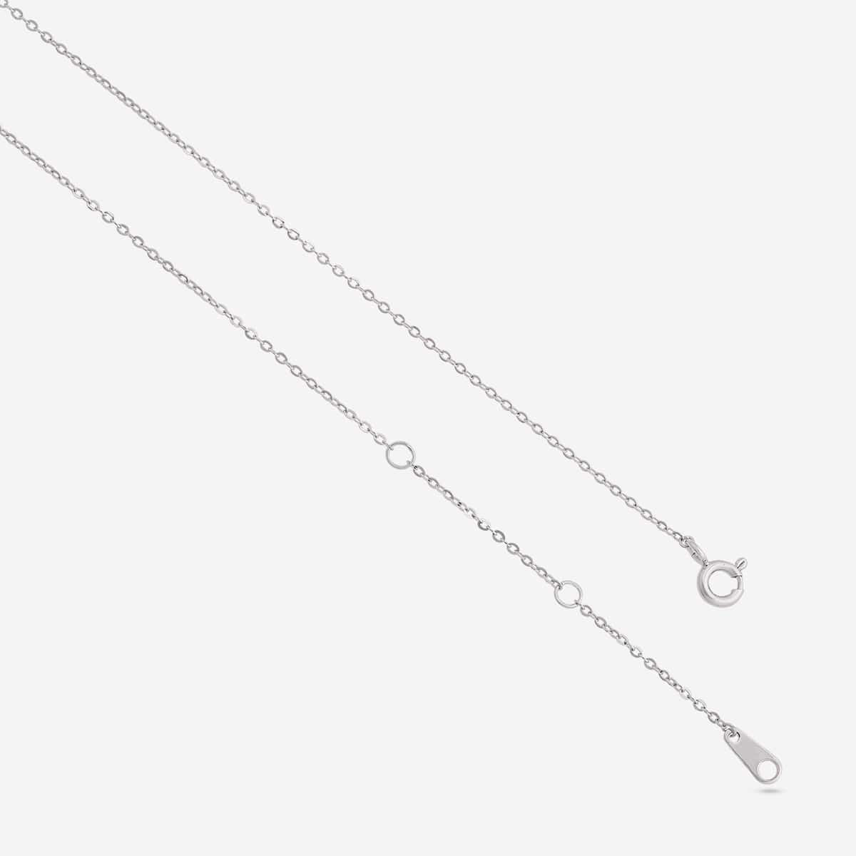 Silver Chain Pendant Earring Set 92.5 Silver Pendant with Chain and Earring Set 200622