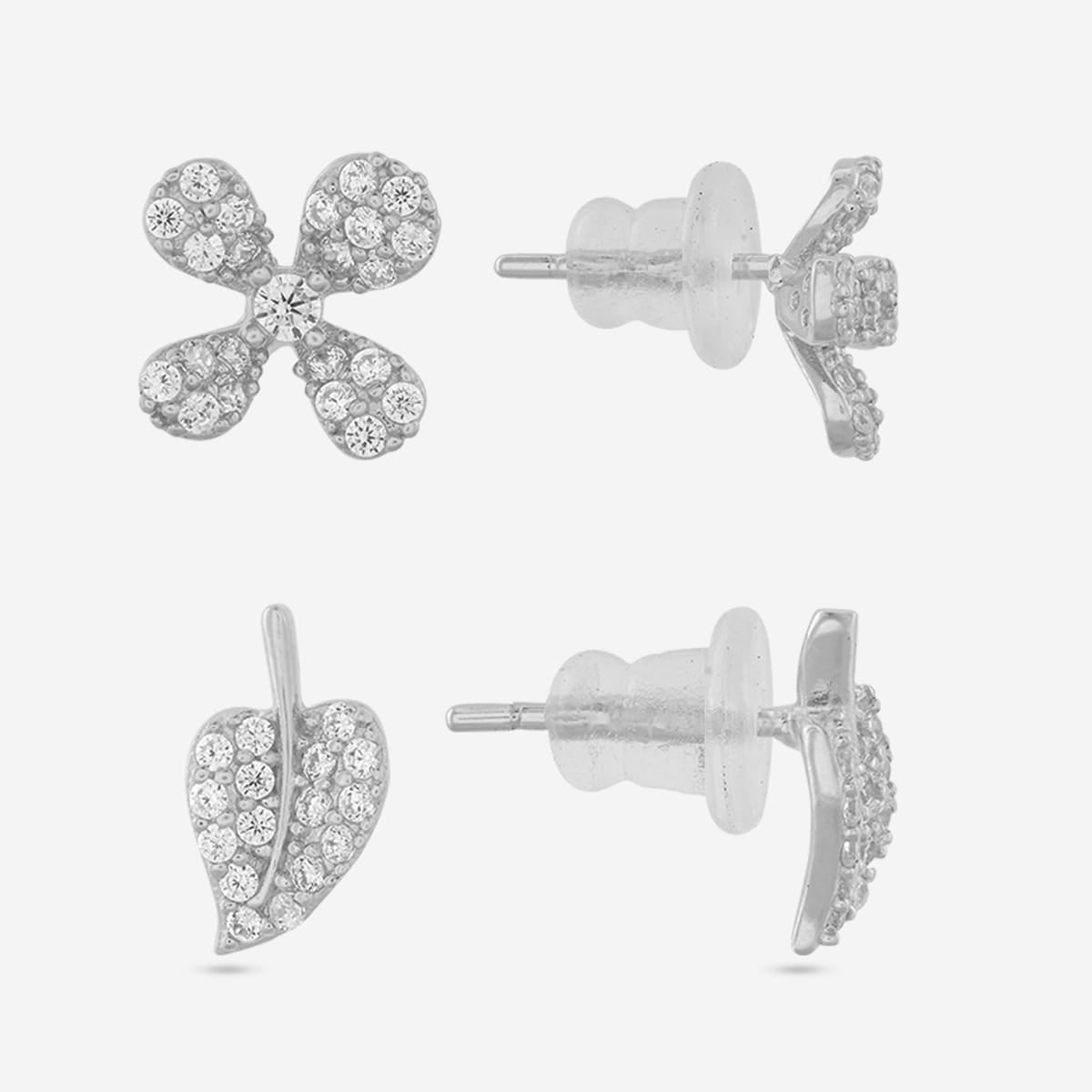 Silver Chain Pendant Earring Set 92.5 Silver Pendant with Chain and Earring Set 200623