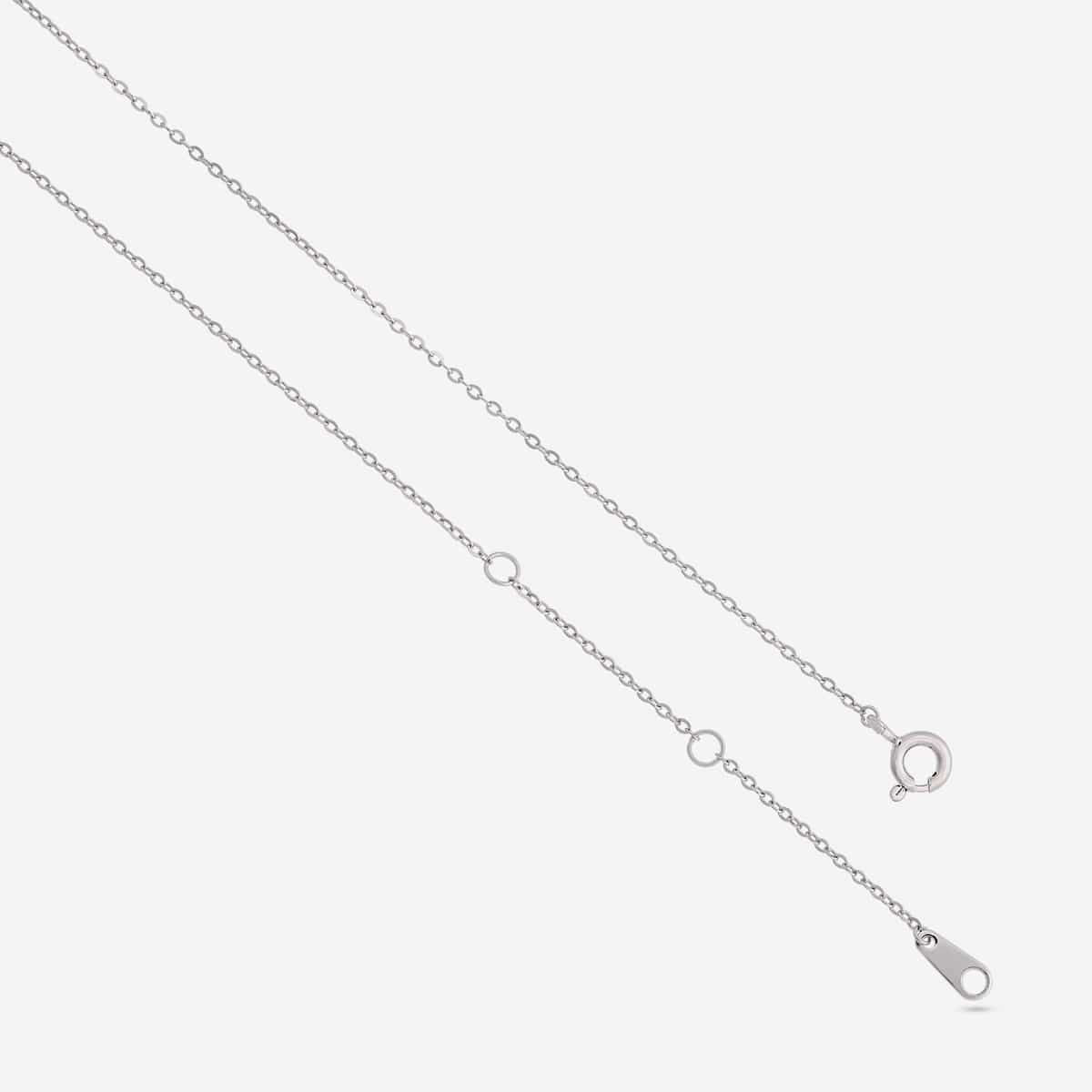 Silver Chain Pendant Earring Set 92.5 Silver Pendant with Chain and Earring Set 200623