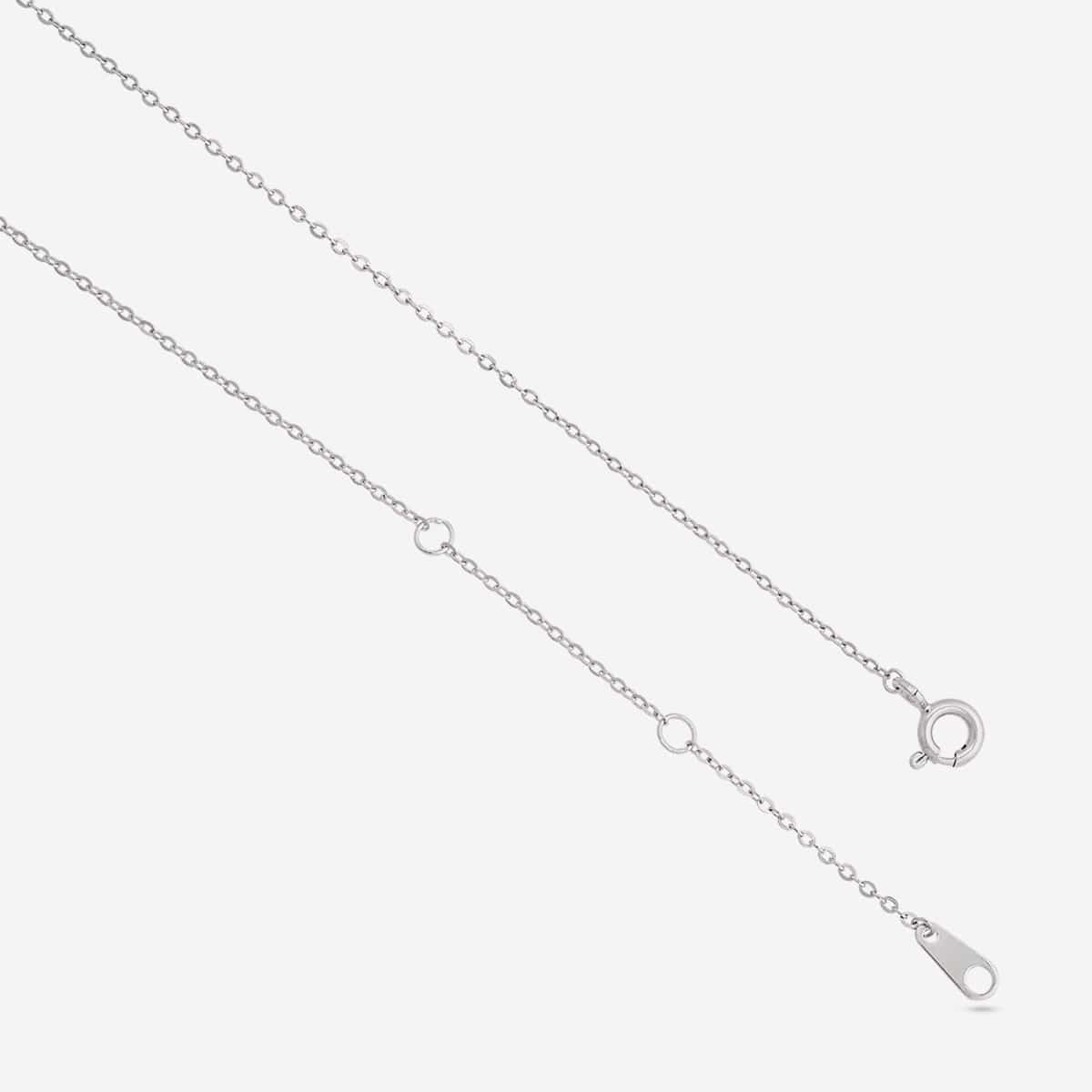 Silver Chain Pendant Earring Set 92.5 Silver Pendant with Chain and Earring Set 200624