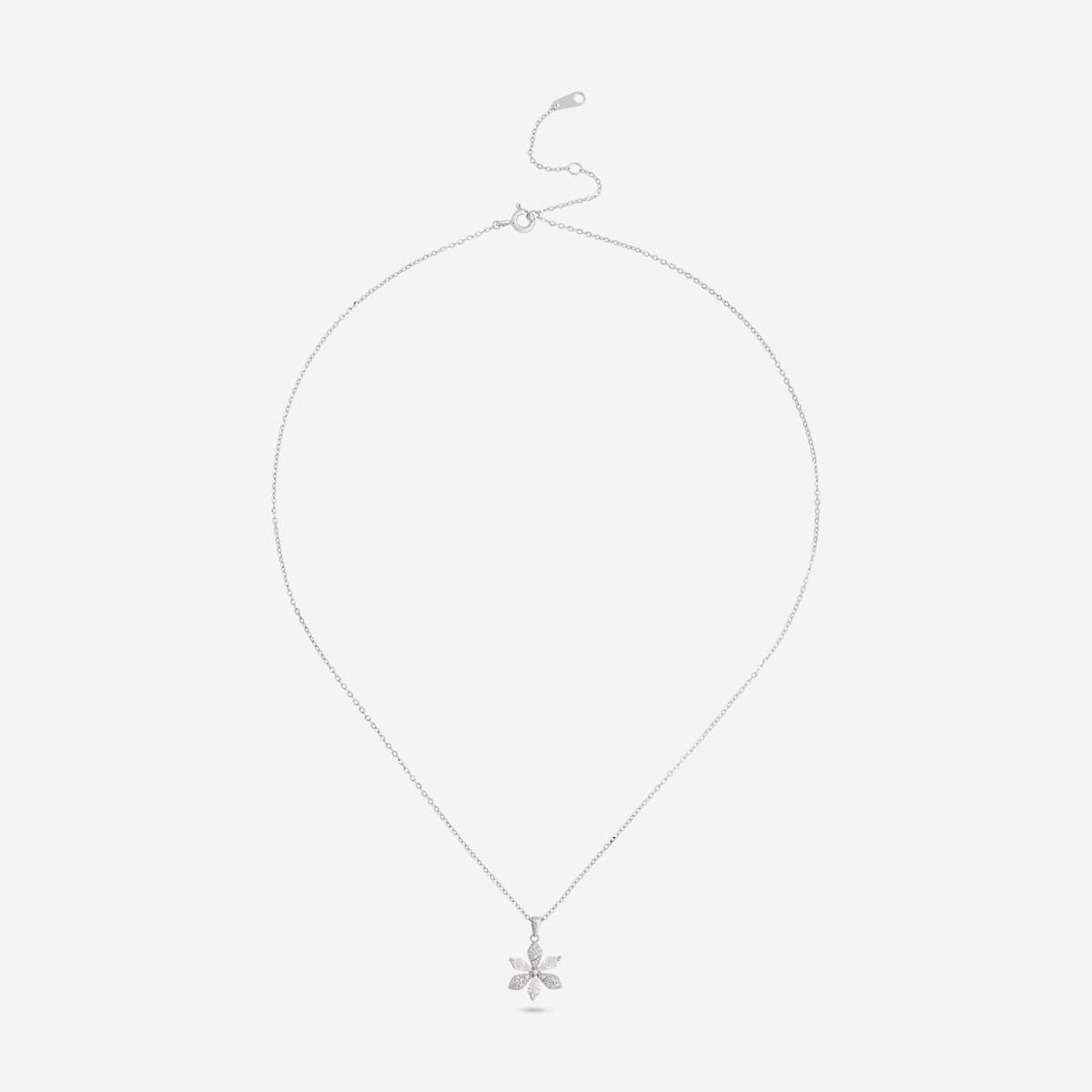 Silver Chain Pendant Earring Set 92.5 Silver Pendant with Chain and Earring Set 200624