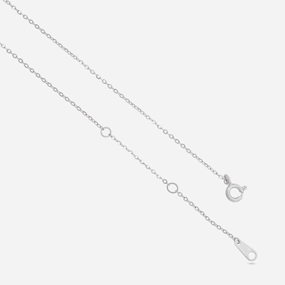 Silver Chain Pendant Earring Set 92.5 Silver Pendant with Chain and Earring Set 200625