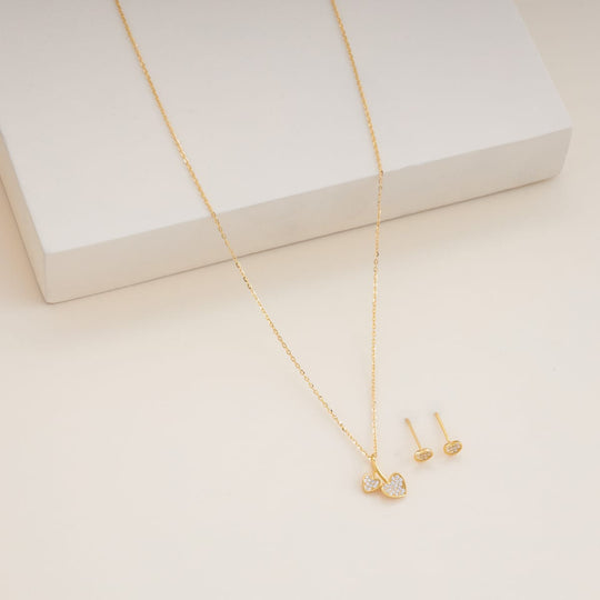 Silver Chain Pendant Earring Set 92.5 Silver Pendant with Chain and Earring Set 200625