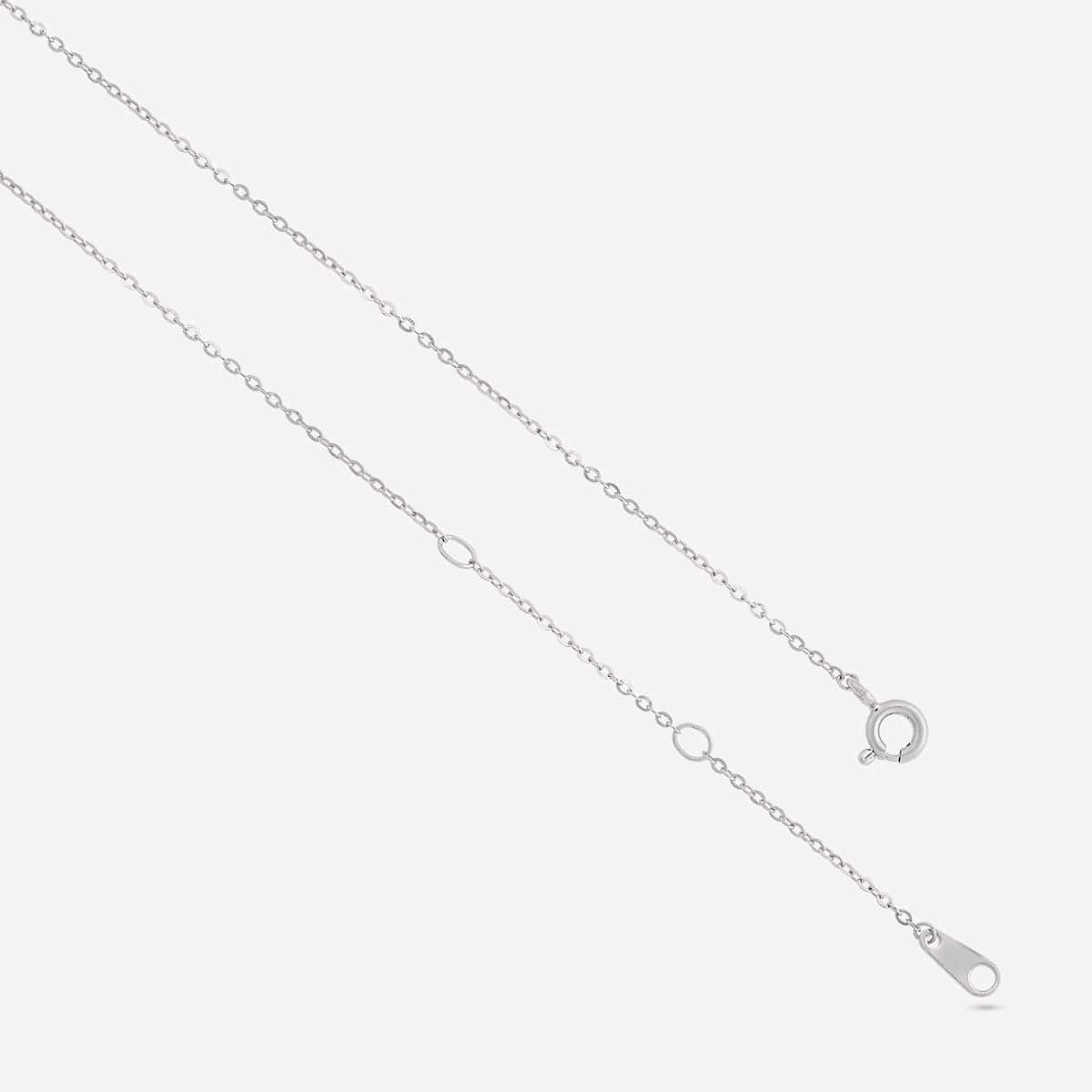 Silver Chain Pendant Earring Set 92.5 Silver Pendant with Chain and Earring Set 200626