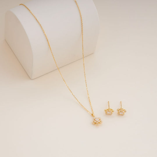Silver Chain Pendant Earring Set 92.5 Silver Pendant with Chain and Earring Set 200626