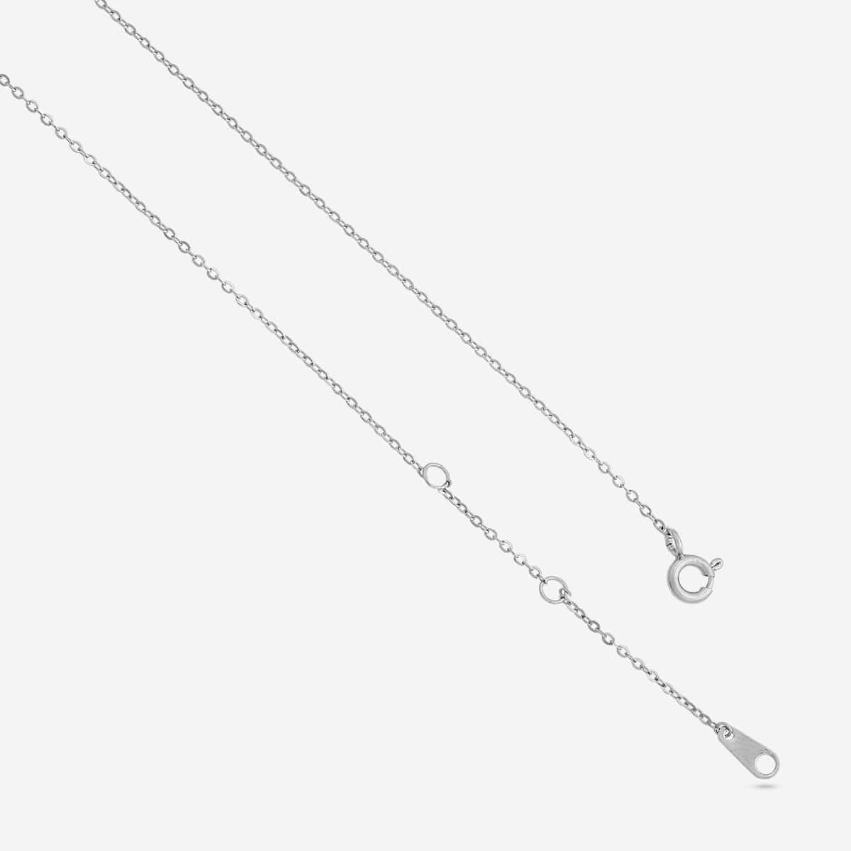 Silver Chain Pendant Earring Set 92.5 Silver Pendant with Chain and Earring Set 200629