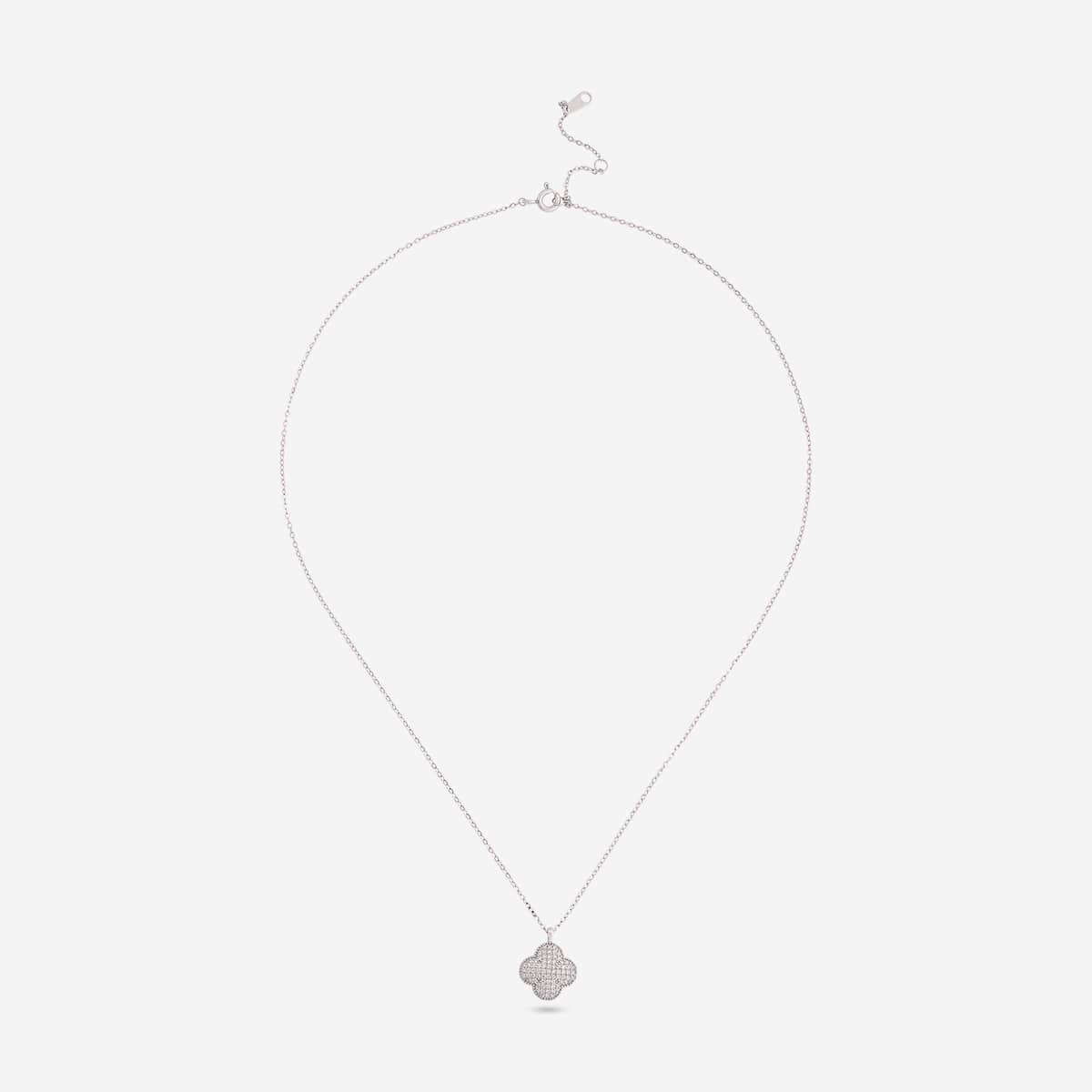 Silver Chain Pendant Earring Set 92.5 Silver Pendant with Chain and Earring Set 200629