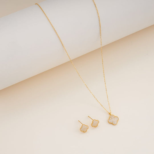Silver Chain Pendant Earring Set 92.5 Silver Pendant with Chain and Earring Set 200629
