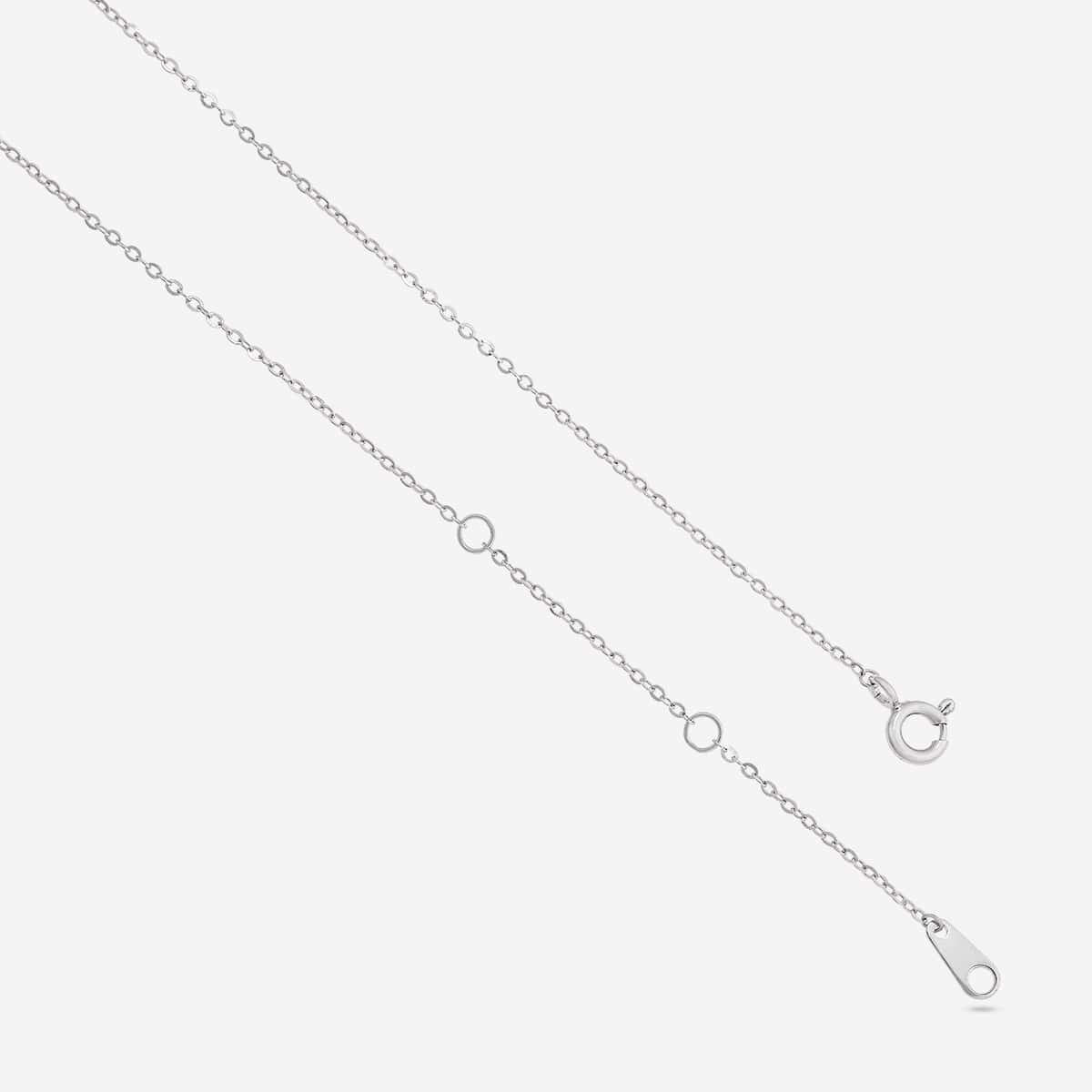 Silver Chain Pendant Earring Set 92.5 Silver Pendant with Chain and Earring Set 200630