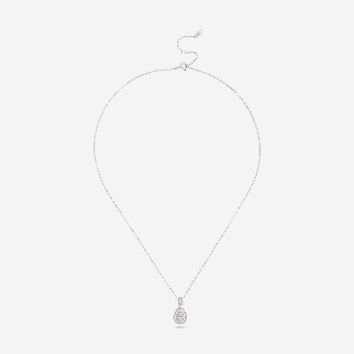 Silver Chain Pendant Earring Set 92.5 Silver Pendant with Chain and Earring Set 200631