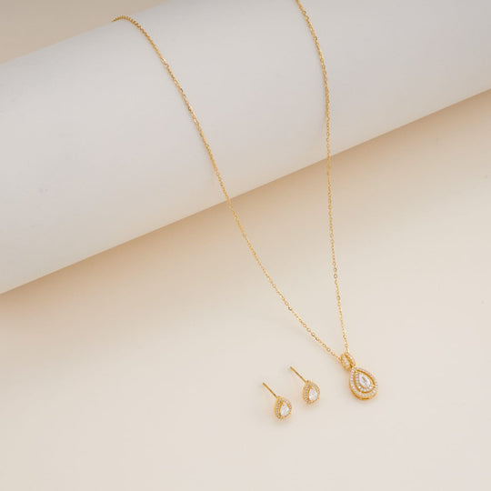 Silver Chain Pendant Earring Set 92.5 Silver Pendant with Chain and Earring Set 200631