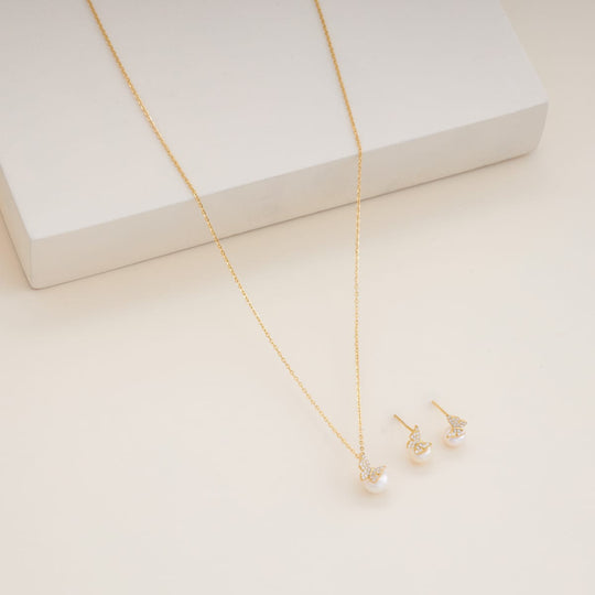 Silver Chain Pendant Earring Set 92.5 Silver Pendant with Chain and Earring Set 200635