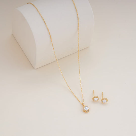 Silver Chain Pendant Earring Set 92.5 Silver Pendant with Chain and Earring Set 200637