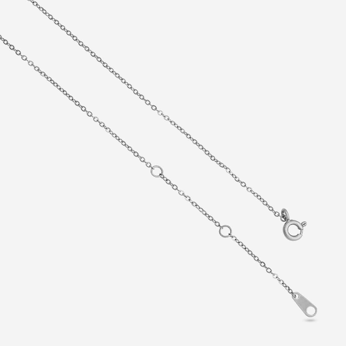 Silver Chain Pendant Earring Set 92.5 Silver Pendant with Chain and Earring Set 200639