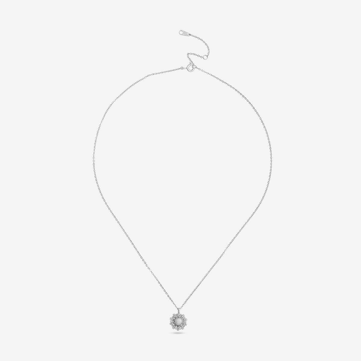 Silver Chain Pendant Earring Set 92.5 Silver Pendant with Chain and Earring Set 200639