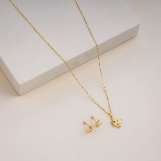 Silver Chain Pendant Earring Set 92.5 Silver Pendant with Chain and Earring Set 200641