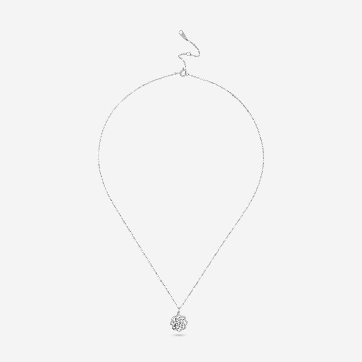 Silver Chain Pendant Earring Set 92.5 Silver Pendant with Chain and Earring Set 200642