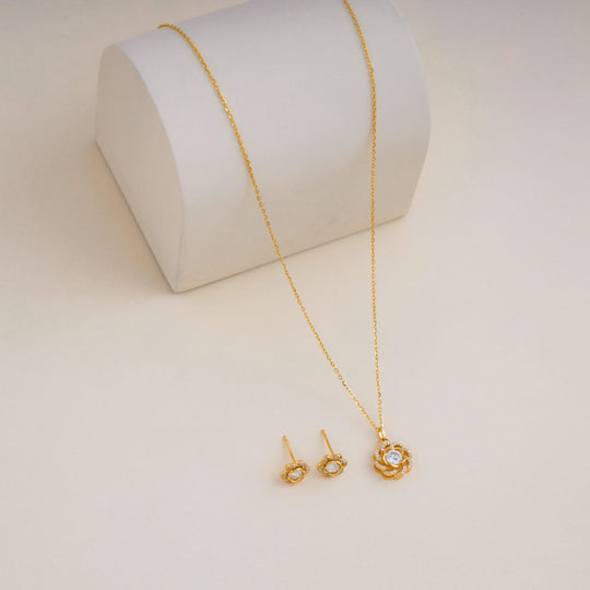 Silver Chain Pendant Earring Set 92.5 Silver Pendant with Chain and Earring Set 200642