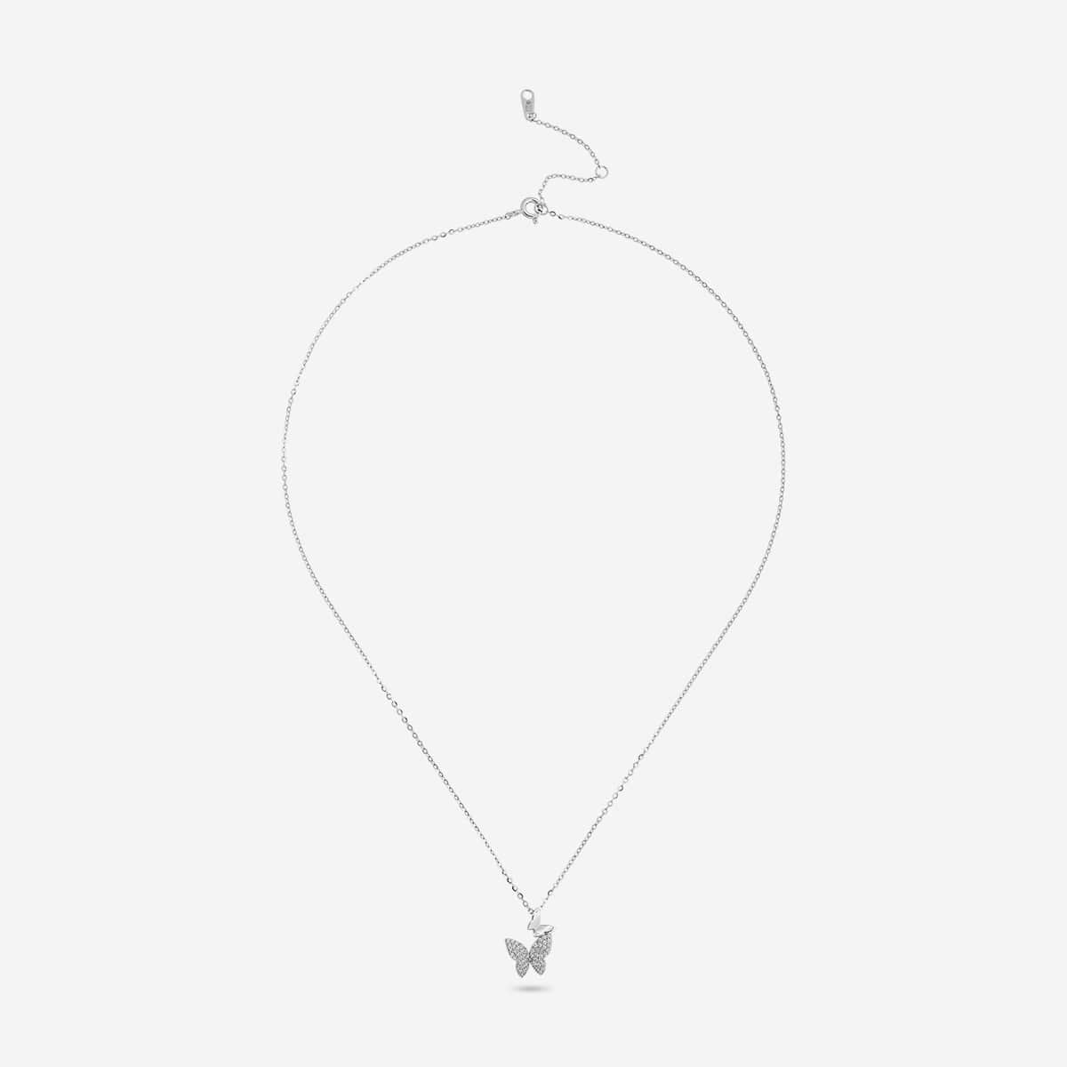 Silver Chain Pendant Earring Set 92.5 Silver Pendant with Chain and Earring Set 200644