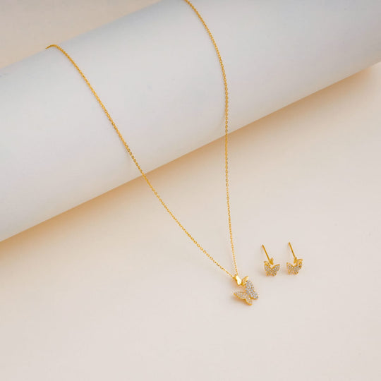 Silver Chain Pendant Earring Set 92.5 Silver Pendant with Chain and Earring Set 200644