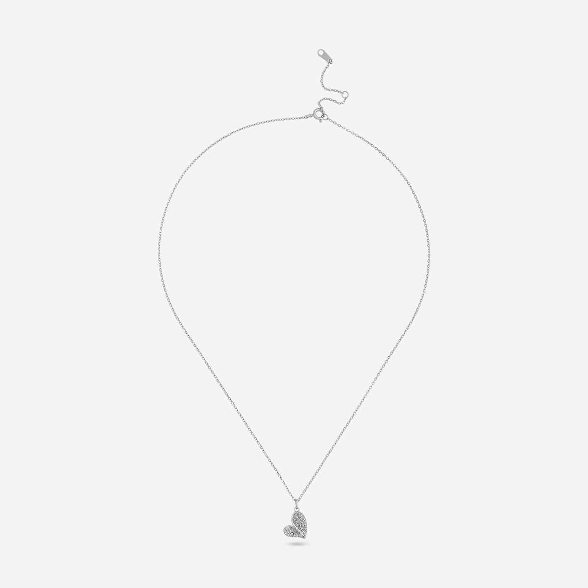 Silver Chain Pendant Earring Set 92.5 Silver Pendant with Chain and Earring Set 200648