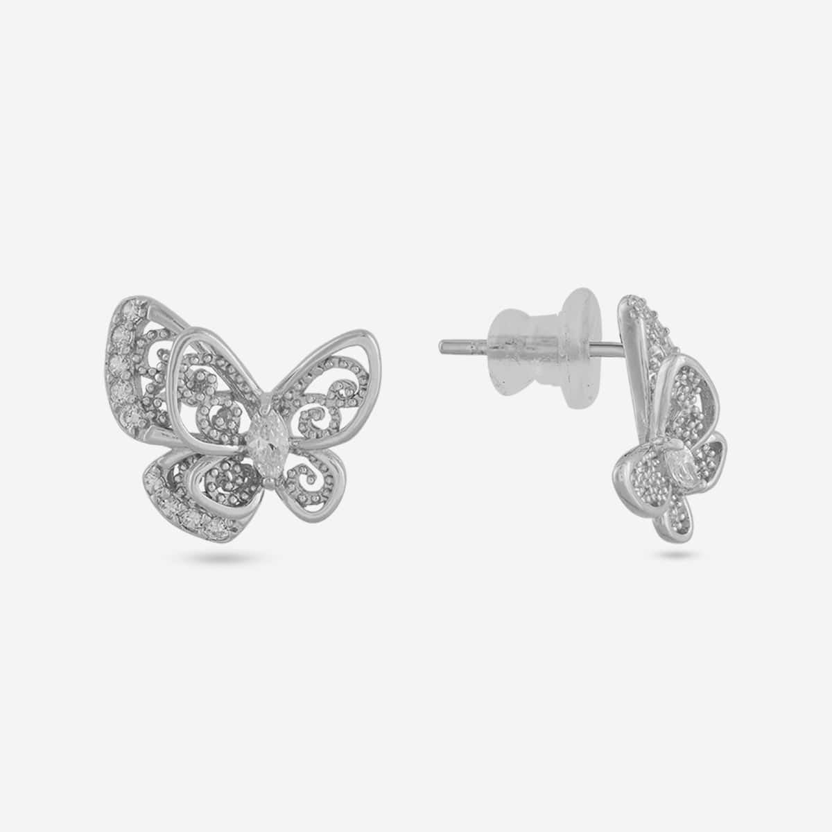 Silver Chain Pendant Earring Set 92.5 Silver Pendant with Chain and Earring Set 200649