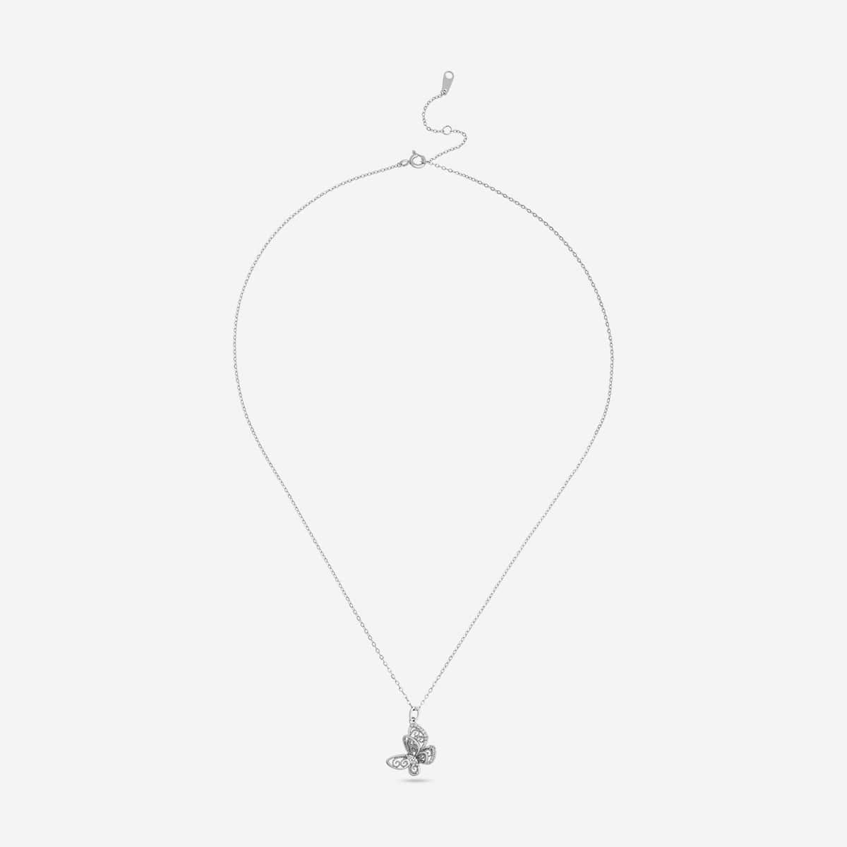 Silver Chain Pendant Earring Set 92.5 Silver Pendant with Chain and Earring Set 200649