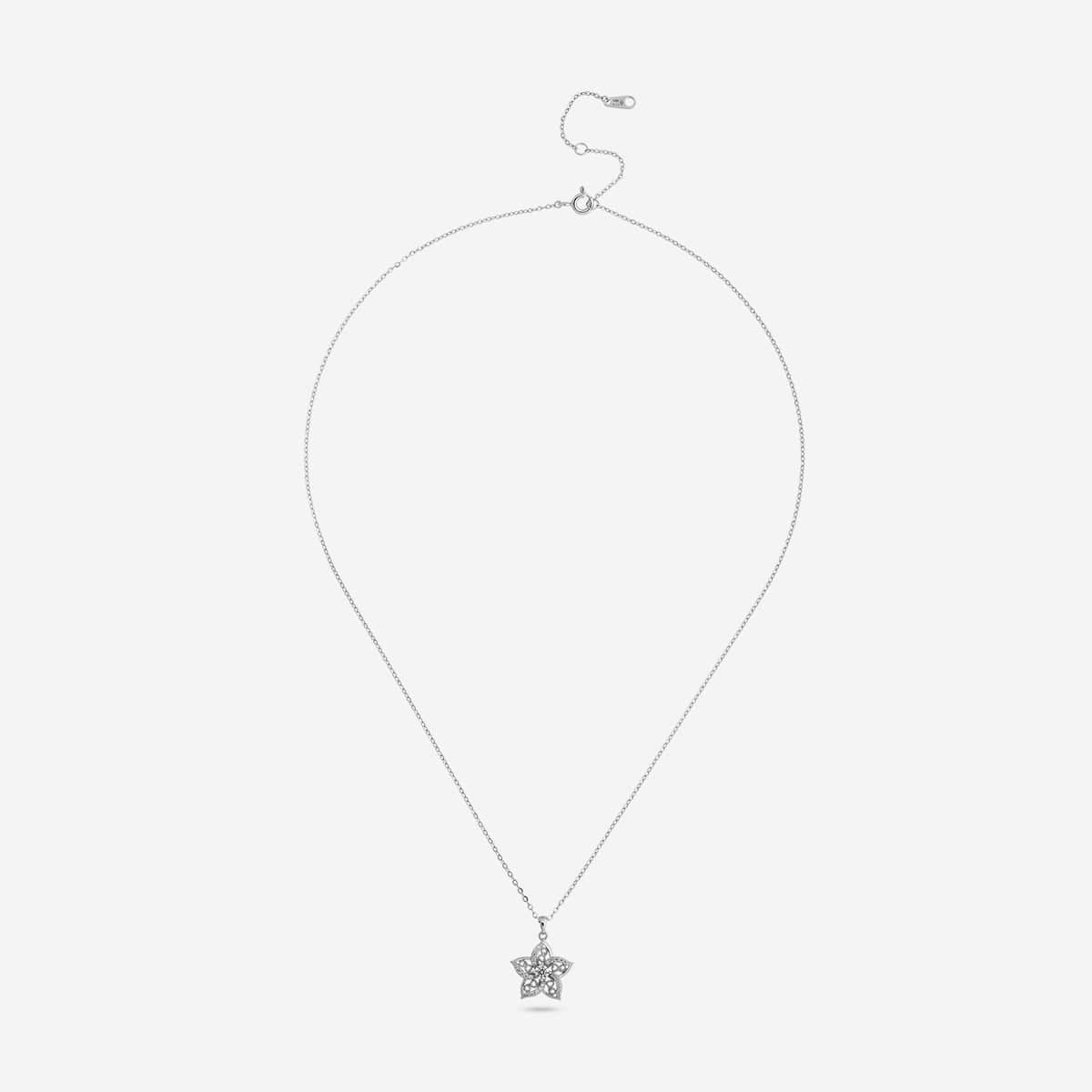 Silver Chain Pendant Earring Set 92.5 Silver Pendant with Chain and Earring Set 200650