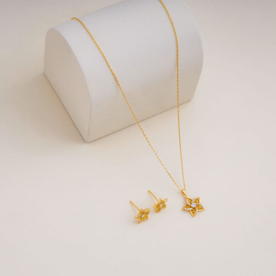 Silver Chain Pendant Earring Set 92.5 Silver Pendant with Chain and Earring Set 200650
