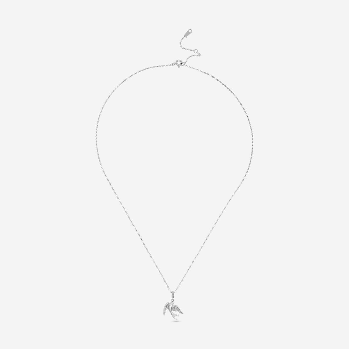 Silver Chain Pendant Earring Set 92.5 Silver Pendant with Chain and Earring Set 200651