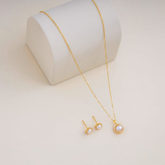 Silver Chain Pendant Earring Set 92.5 Silver Pendant with Chain and Earring Set 200652