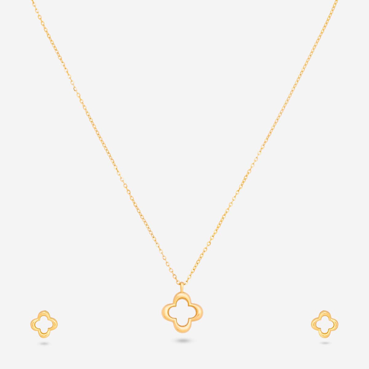 Silver Chain Pendant Earring Set 92.5 Silver Pendant with Chain and Earring Set 200621
