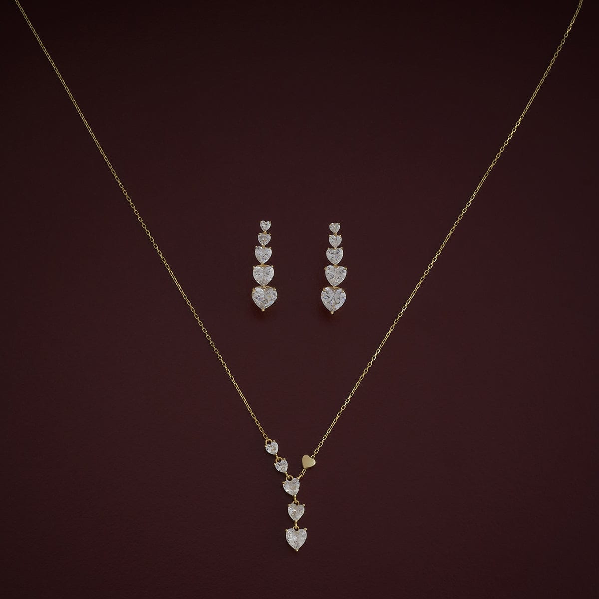 Silver Chain Pendant Earring Set 92.5 Silver Necklace 180976