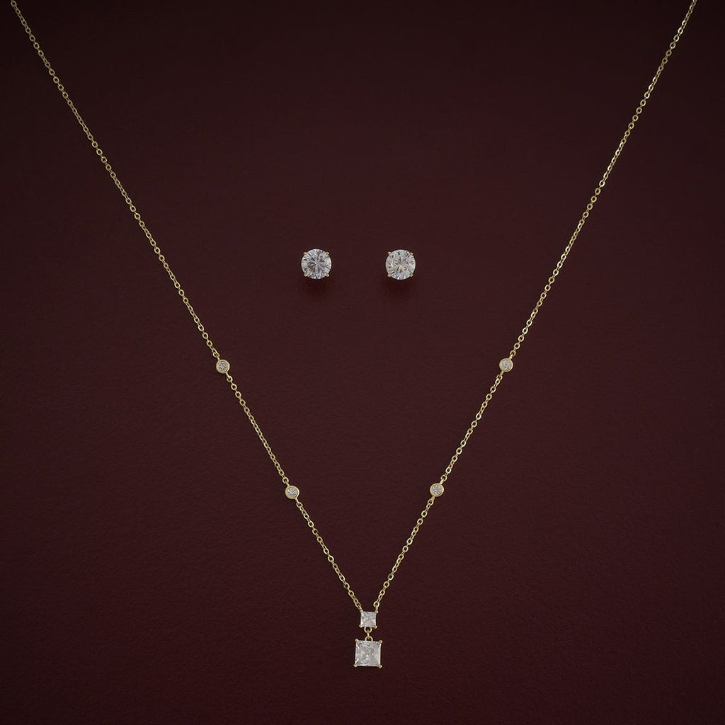 Silver Chain Pendant Earring Set 92.5 Silver Necklace 180983