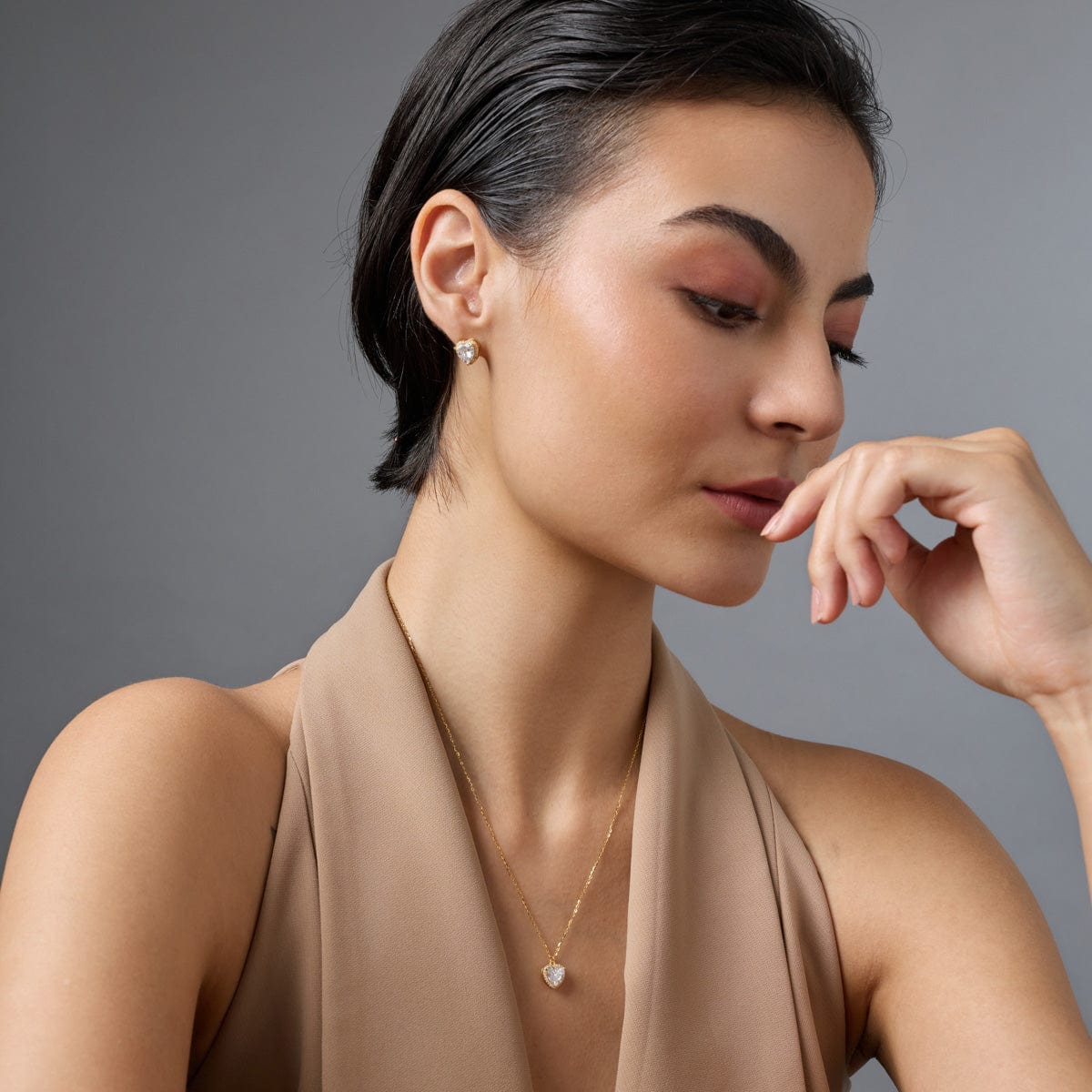 Silver Chain Pendant Earring Set 92.5 Silver Pendant with Chain and Earring Set 188219