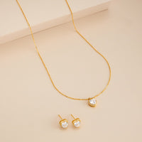 Silver Chain Pendant Earring Set 92.5 Silver Pendant with Chain and Earring Set 188219