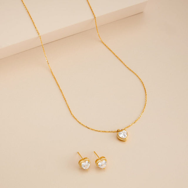 Silver Chain Pendant Earring Set 92.5 Silver Pendant with Chain and Earring Set 188219