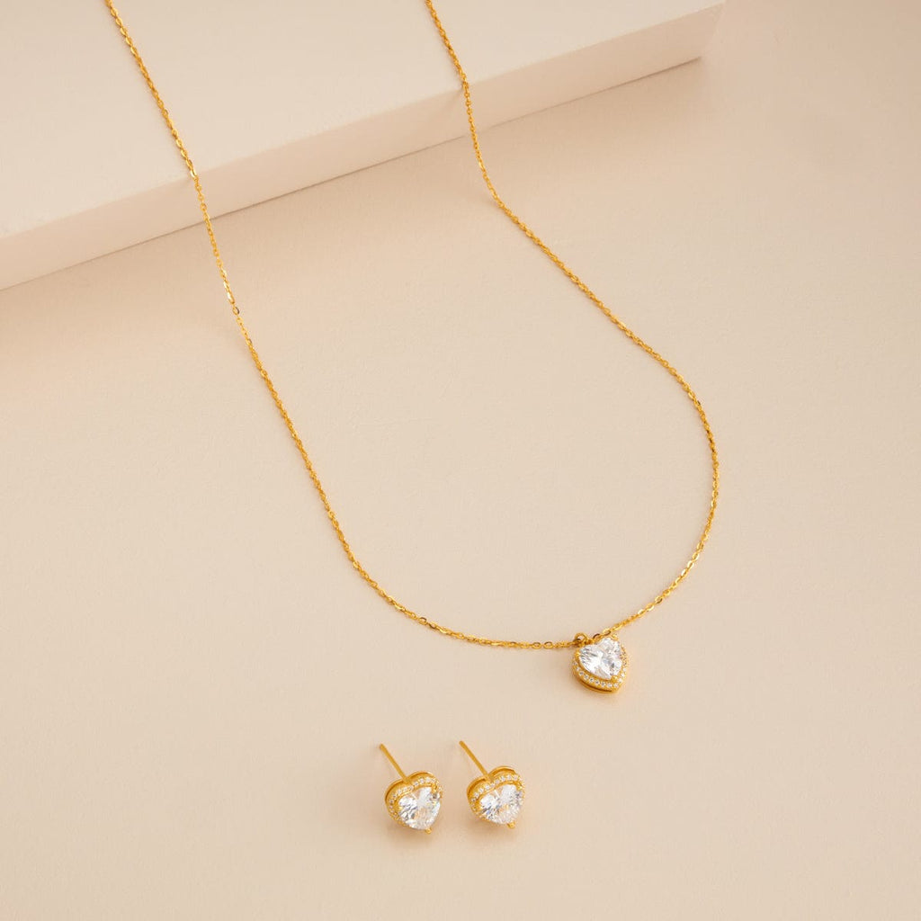 Silver Chain Pendant Earring Set 92.5 Silver Pendant with Chain and Earring Set 188219