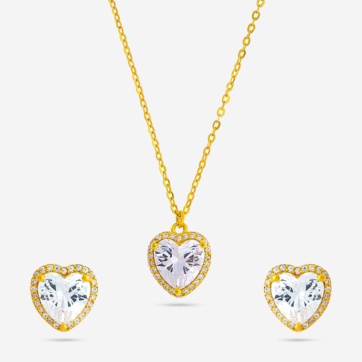 Silver Chain Pendant Earring Set 92.5 Silver Pendant with Chain and Earring Set 188219