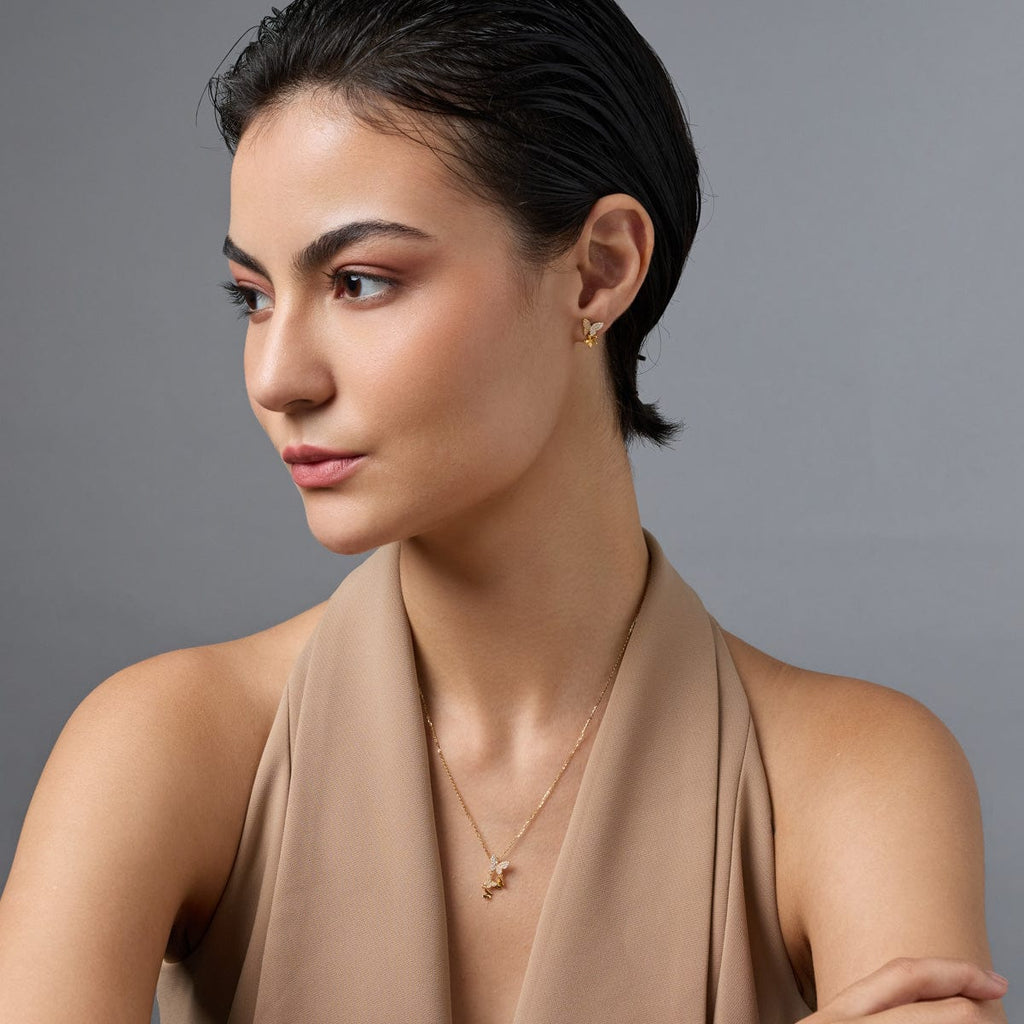 Silver Chain Pendant Earring Set 92.5 Silver Pendant with Chain and Earring Set 188233