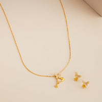 Silver Chain Pendant Earring Set 92.5 Silver Pendant with Chain and Earring Set 188233