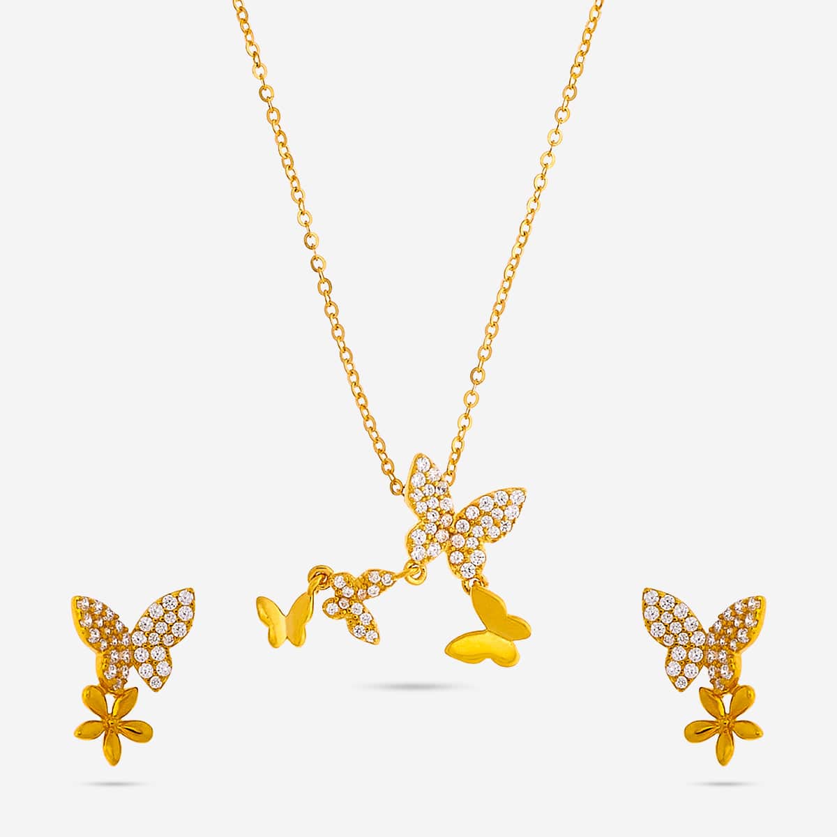 Silver Chain Pendant Earring Set 92.5 Silver Pendant with Chain and Earring Set 188233