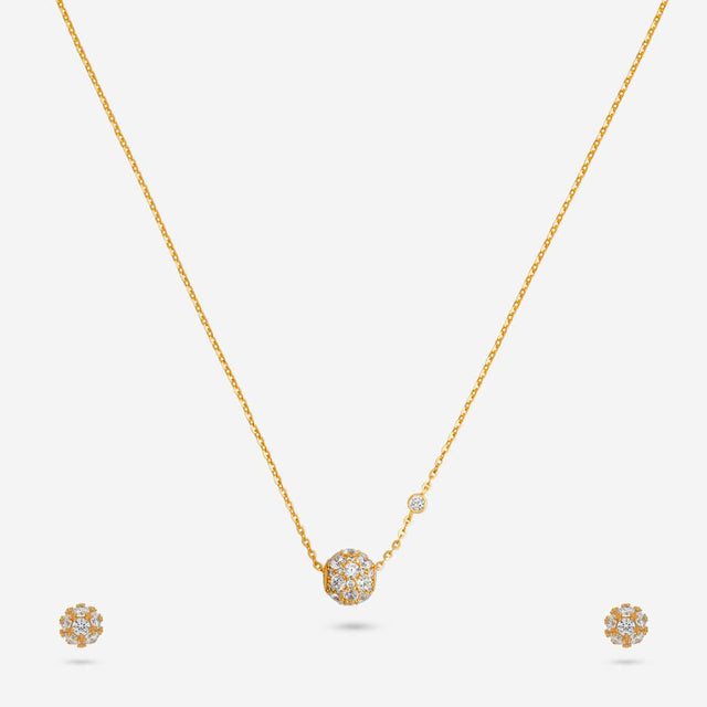 Silver Chain Pendant Earring Set 92.5 Silver Pendant With Chain and Earring Set 191387